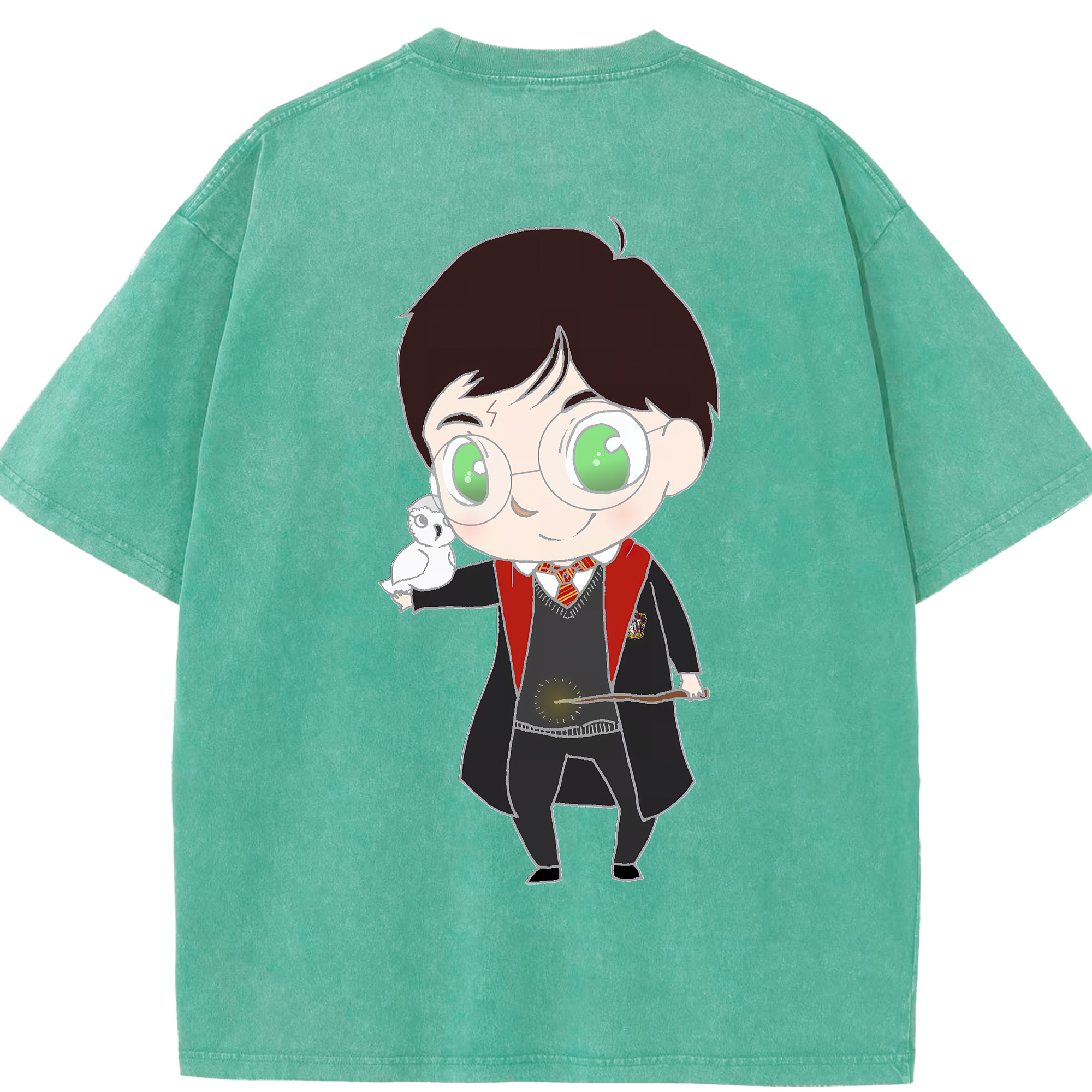 （画像用） Harry Potter ハリー・ポッターシリーズ 綿100% ヴィンテージ風 半袖Tシャツ（背面プリント）